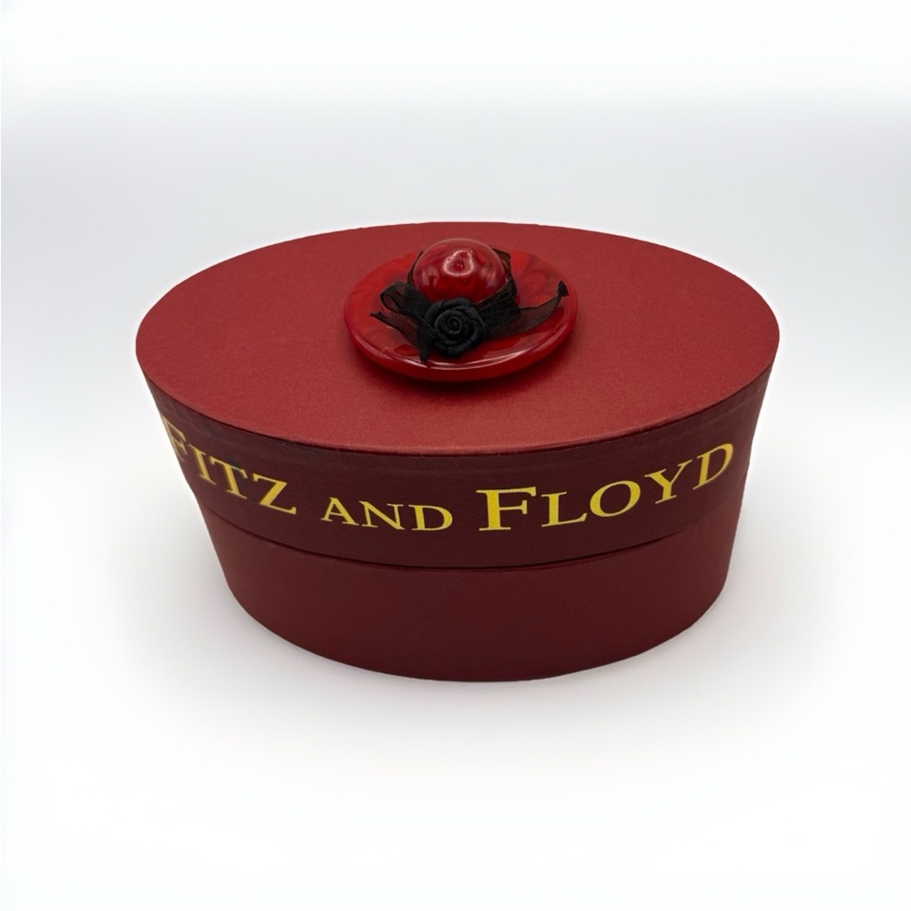 Vintage 2004 Fitz & Floyd Glass Menagerie Sedona Red Hat Miniature Box LE 43/517